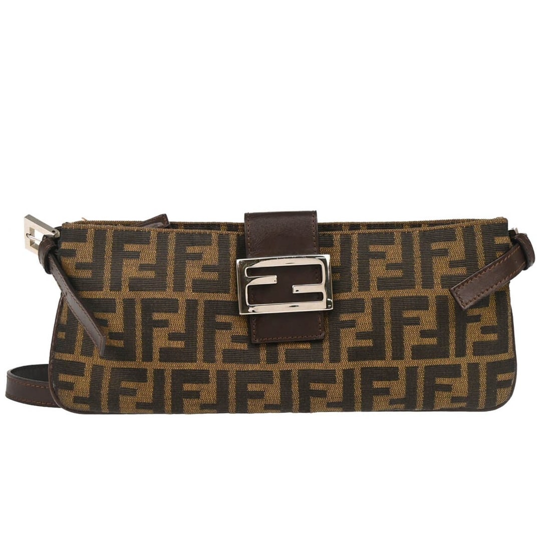 Fendi Zucca Brown Canvas Shoulder Bag with Adjustable Strap: Fendi Zucca Brown Canvas Shoulder Bag with Adjustable Strap This Fendi Brown Zucca Shoulder Bag is a stylish and versatile accessory perfect for casual occasions. The bag features a classic Fendi Zucc