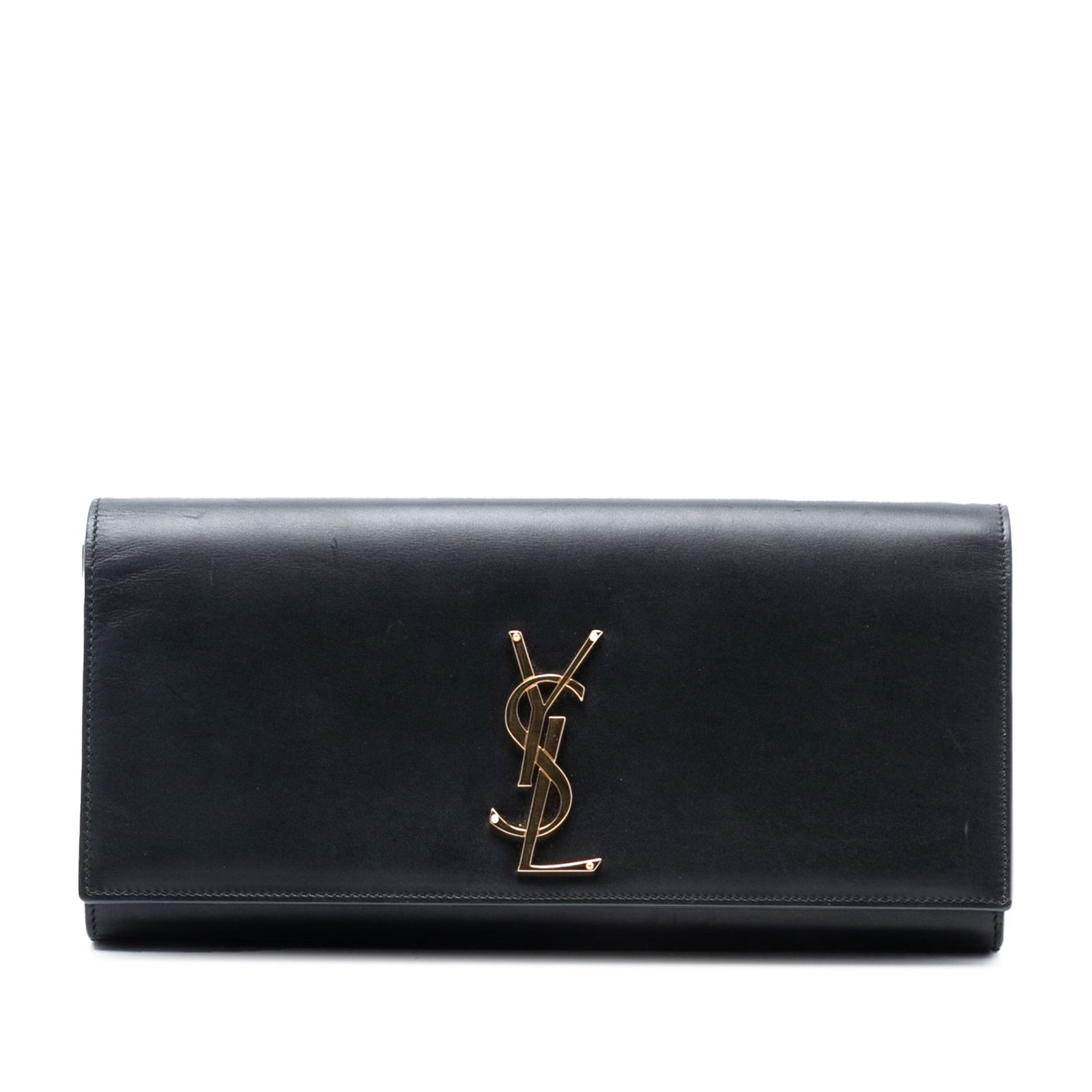 Black Leather Cassandre Monogram Clutch by Saint Laurent (1 of 7)