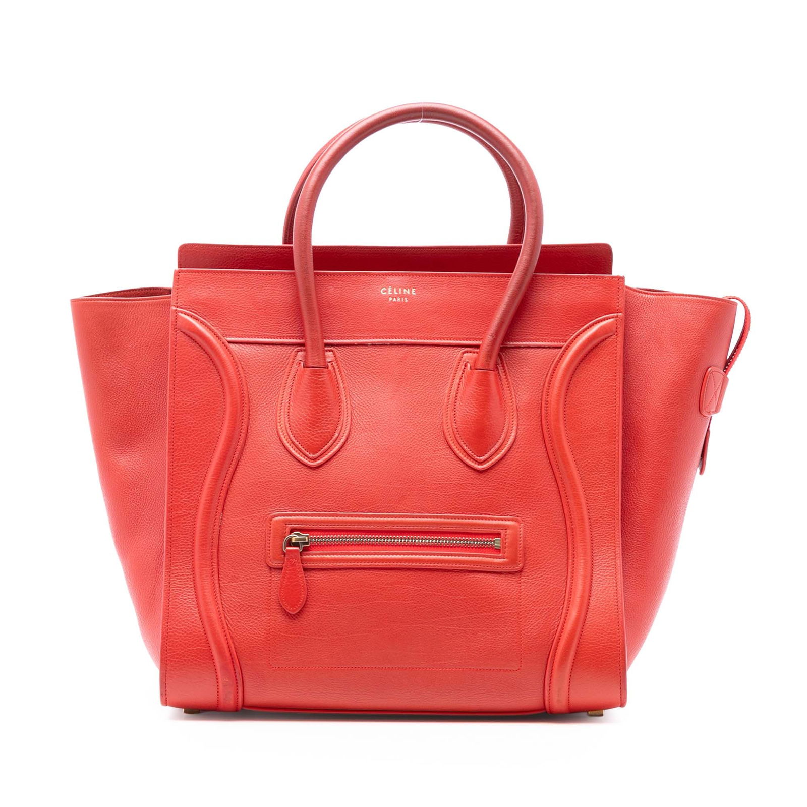 Celine Mini Luggage Orange Leather Tote Bag (1 of 7)