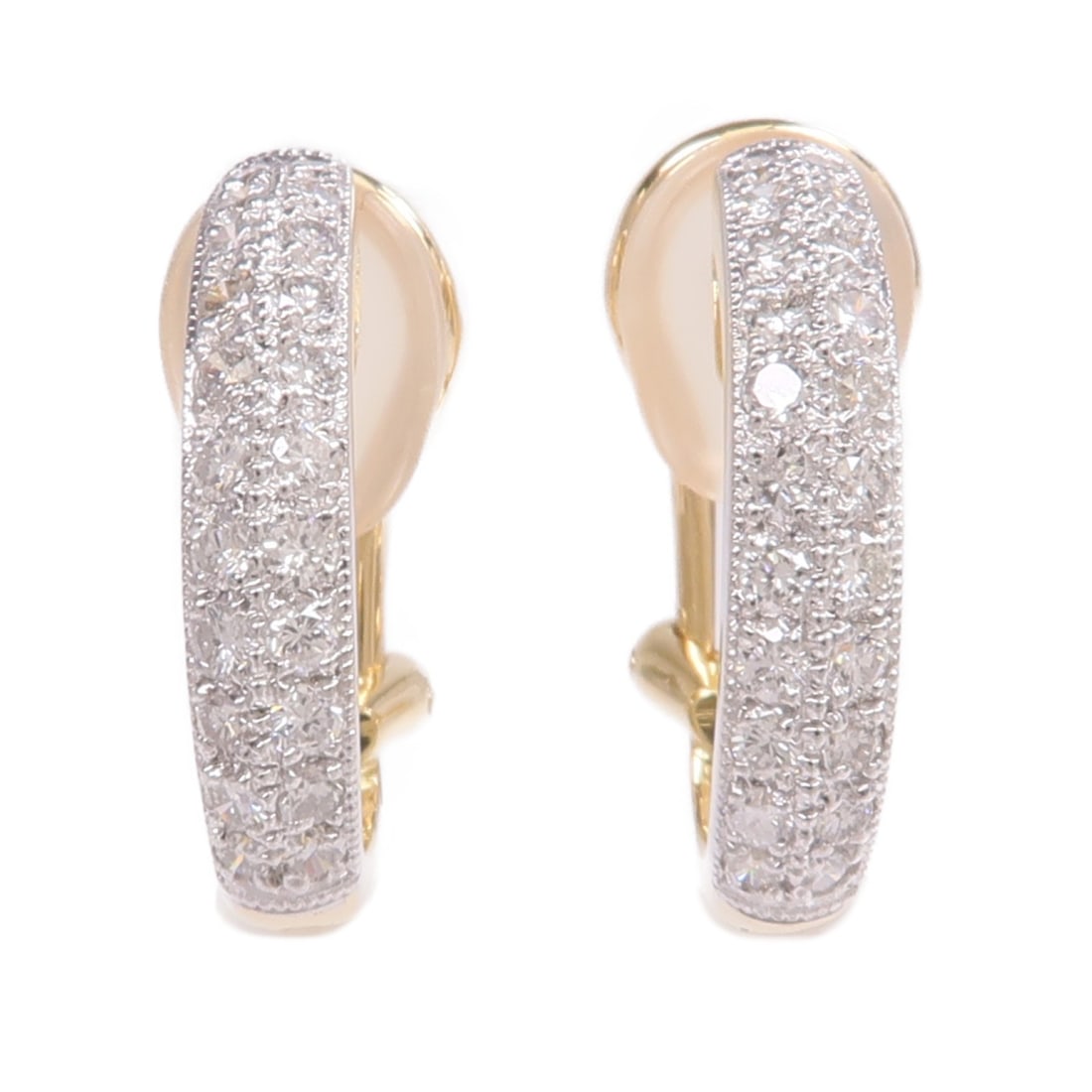 18K Yellow Gold Diamond Earrings Pair (1 of 7)