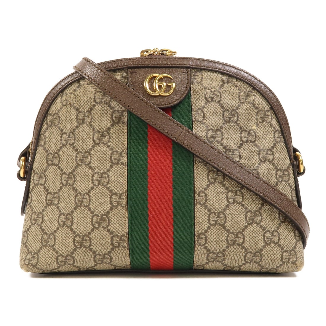 Gucci Ophidia Small Brown Shoulder Bag with GG Coated Canvas and Gold Hardware (1 of 18)
