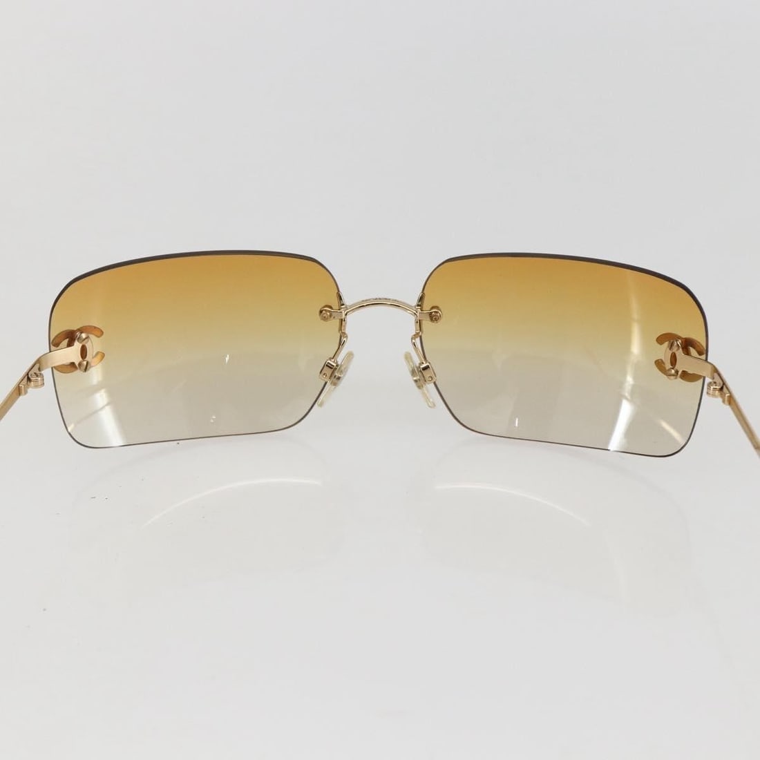 CHANEL Orange Metal Sunglasses Made in Italy Authenticated (1 of 10)