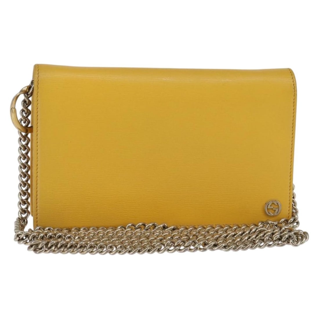 GUCCI Yellow Leather Chain Shoulder Bag 354697 Auth Italy: GUCCI Yellow Leather Chain Shoulder Bag 354697 Auth Italy This stunning GUCCI Chain Shoulder Bag showcases a vibrant yellow leather exterior, perfect for adding a pop of color to any outfit. Crafted i