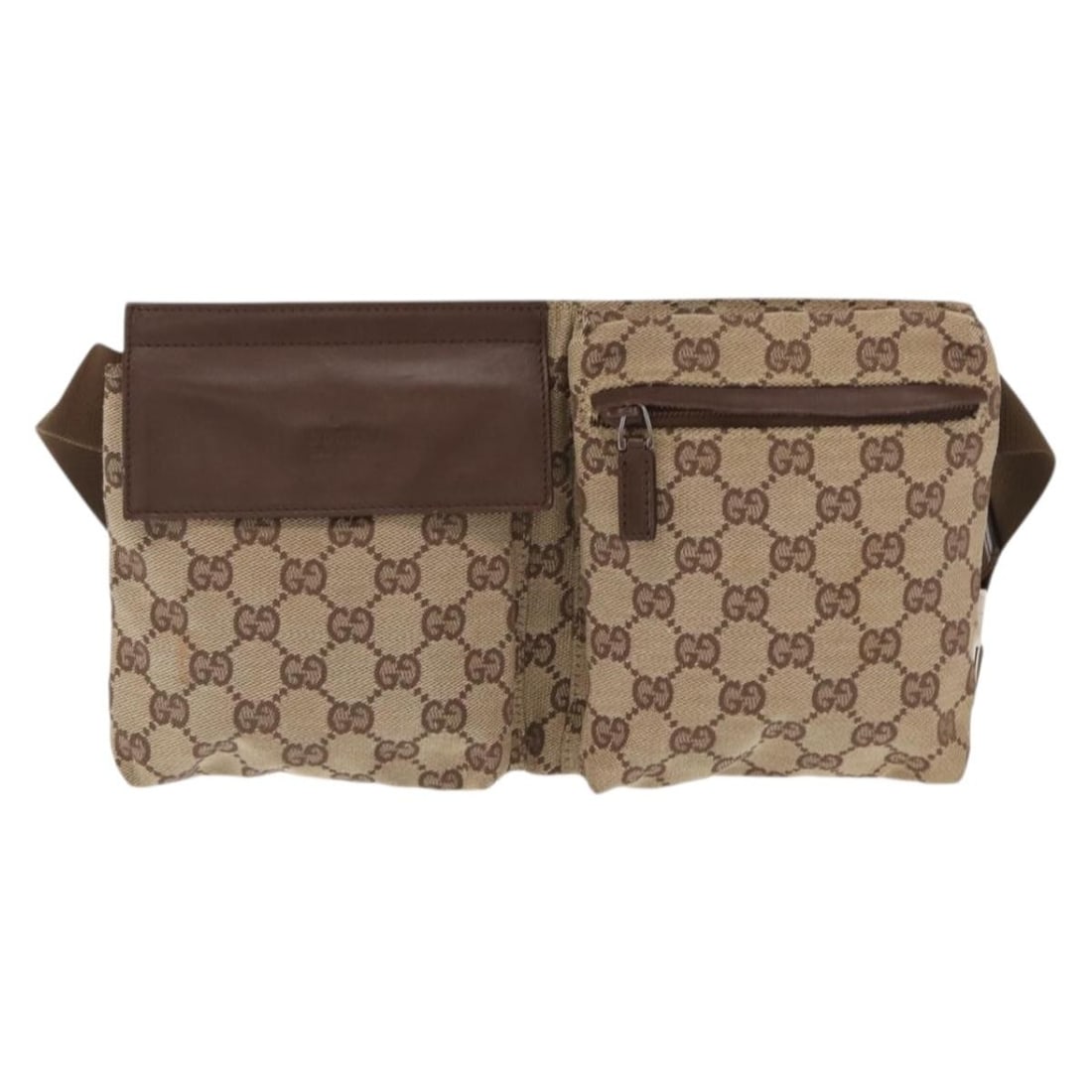 Vintage Gucci Double Belt Canvas and Leather Crossbody Bag (1 of 18)