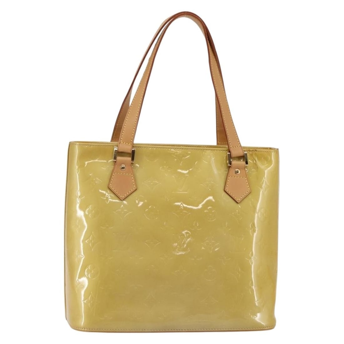 LOUIS VUITTON Monogram Vernis Houston Hand Bag Beige M91004 Spain Patent Leather: LOUIS VUITTON Monogram Vernis Houston Hand Bag Beige M91004 Spain Patent Leather This Louis Vuitton Monogram Vernis Houston Hand Bag in a sophisticated beige color is crafted from durable patent leath