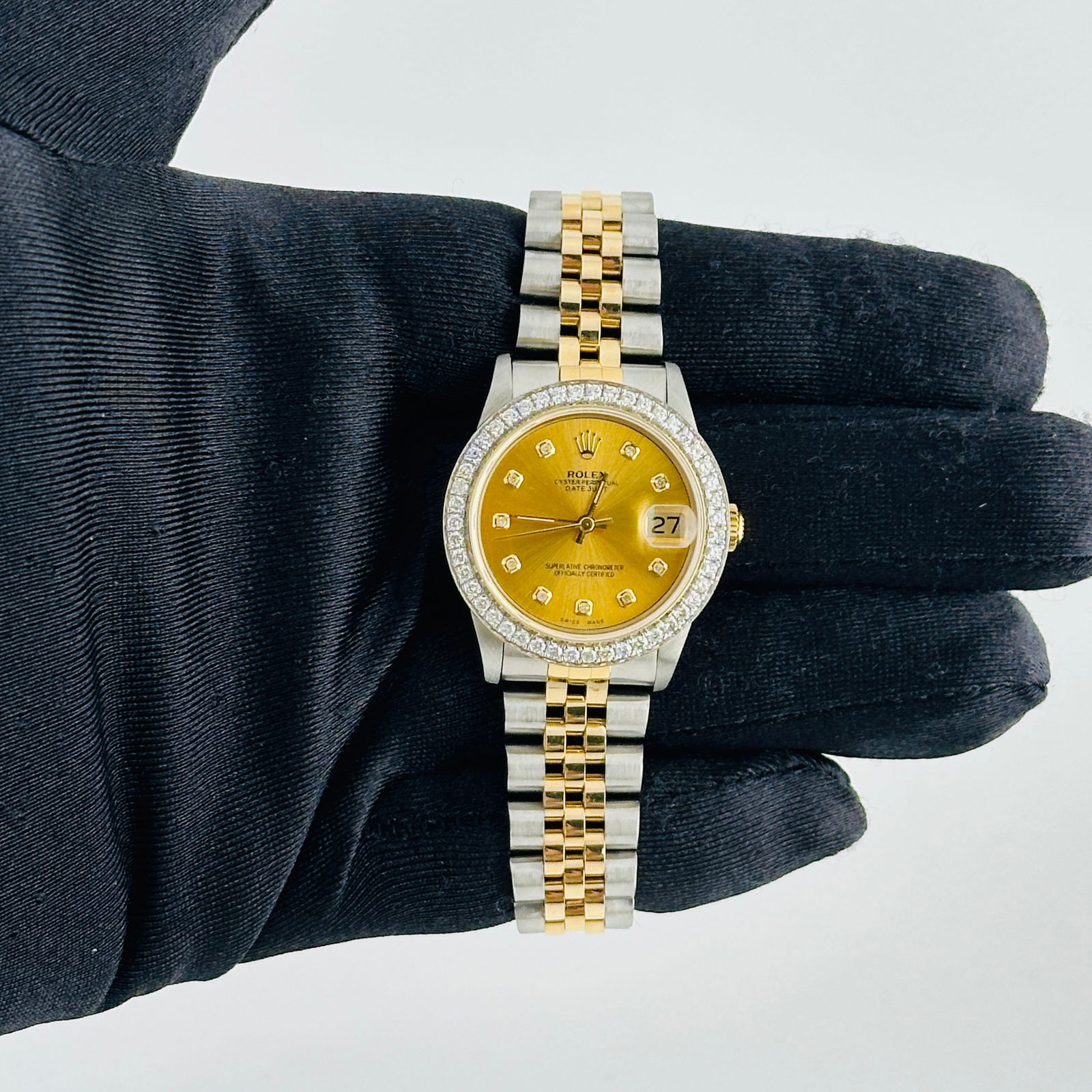Ladies Datejust 68273 Watch With Champagne Diamond Aftermarket Dial D Link Jubilee (1 of 4)