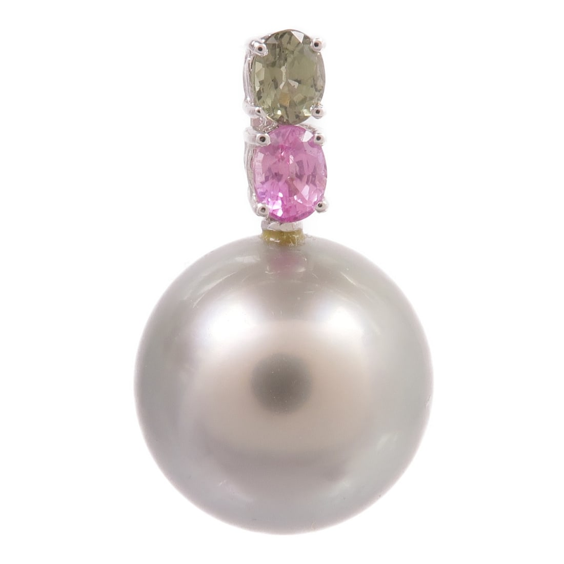 JEWELRY Pink Pearl Pendant Top in 18K White Gold (1 of 6)