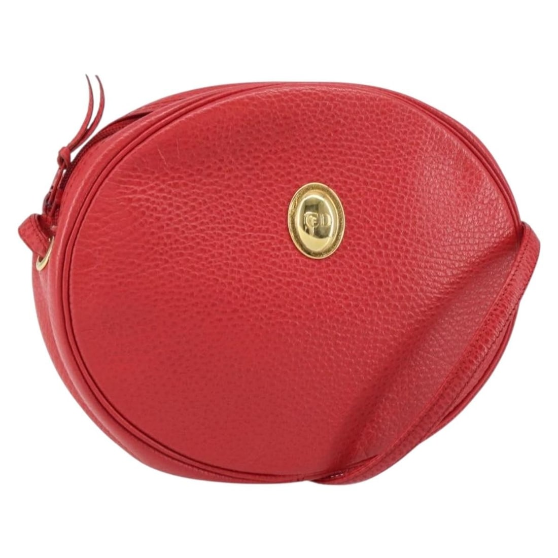 Red Leather Christian Dior Shoulder Bag with Gold Accents: Red Leather Christian Dior Shoulder Bag with Gold Accents This Christian Dior shoulder bag features red leather with gold-tone accents. Designed with a compact silhouette, it includes a single shoulde