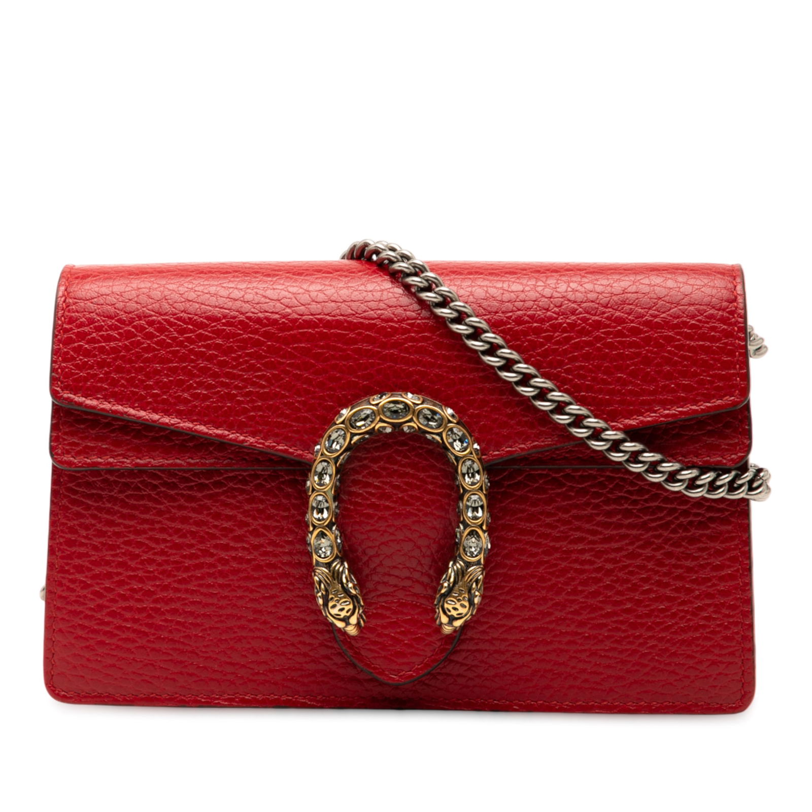 Red Leather Gucci Dionysus Mini Crossbody Bag with Chain Strap (1 of 6)