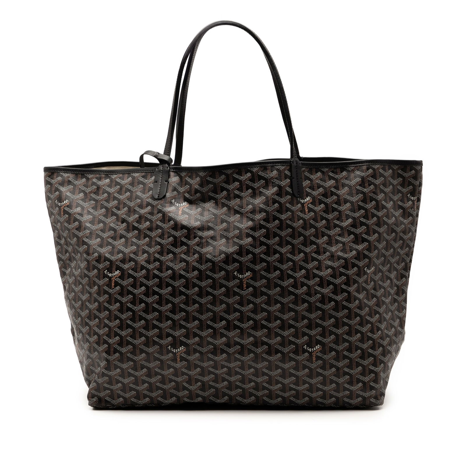 Goyard Saint Louis GM Black Coated Canvas Bag: Goyard Saint Louis GM Black Coated Canvas Bag The Goyardine Saint Louis GM is a sophisticated and stylish bag crafted from durable coated canvas with elegant leather trim. This spacious tote features
