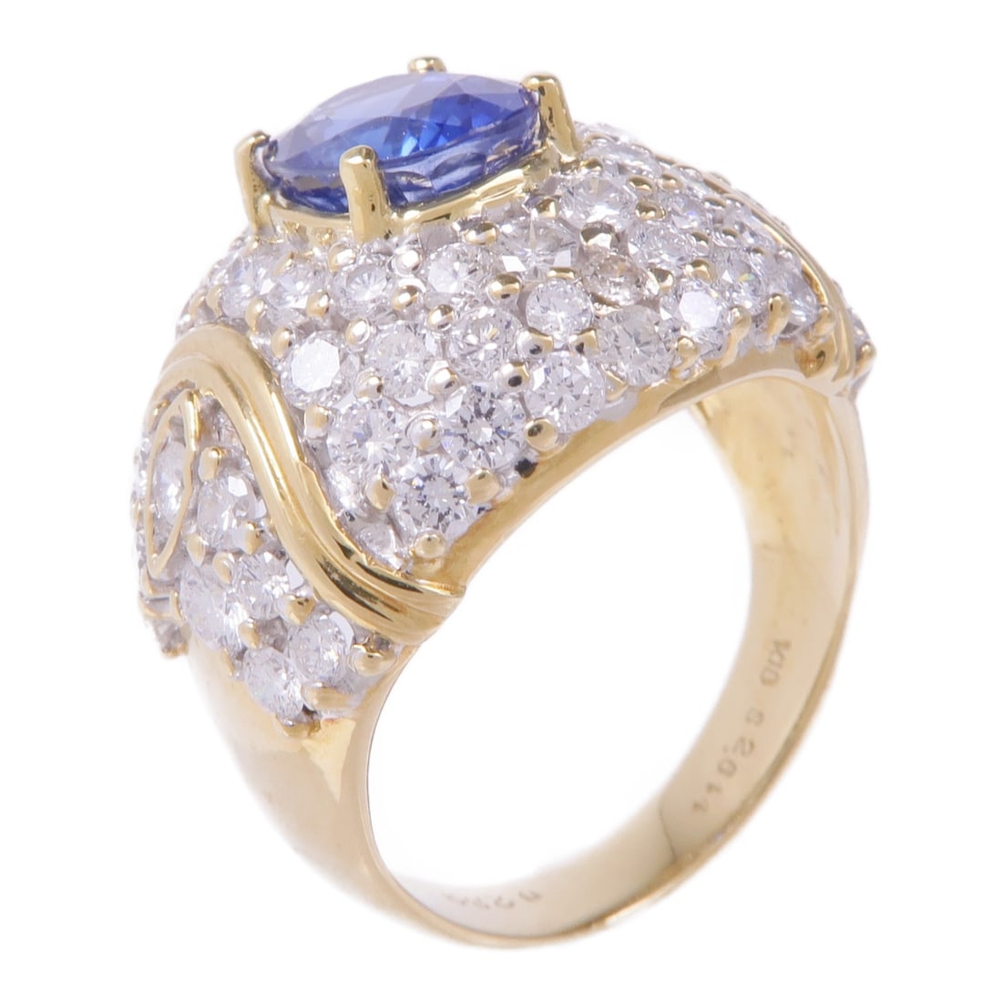 Sapphire Diamond Ring in 18K Yellow Gold Size 7 (1 of 8)