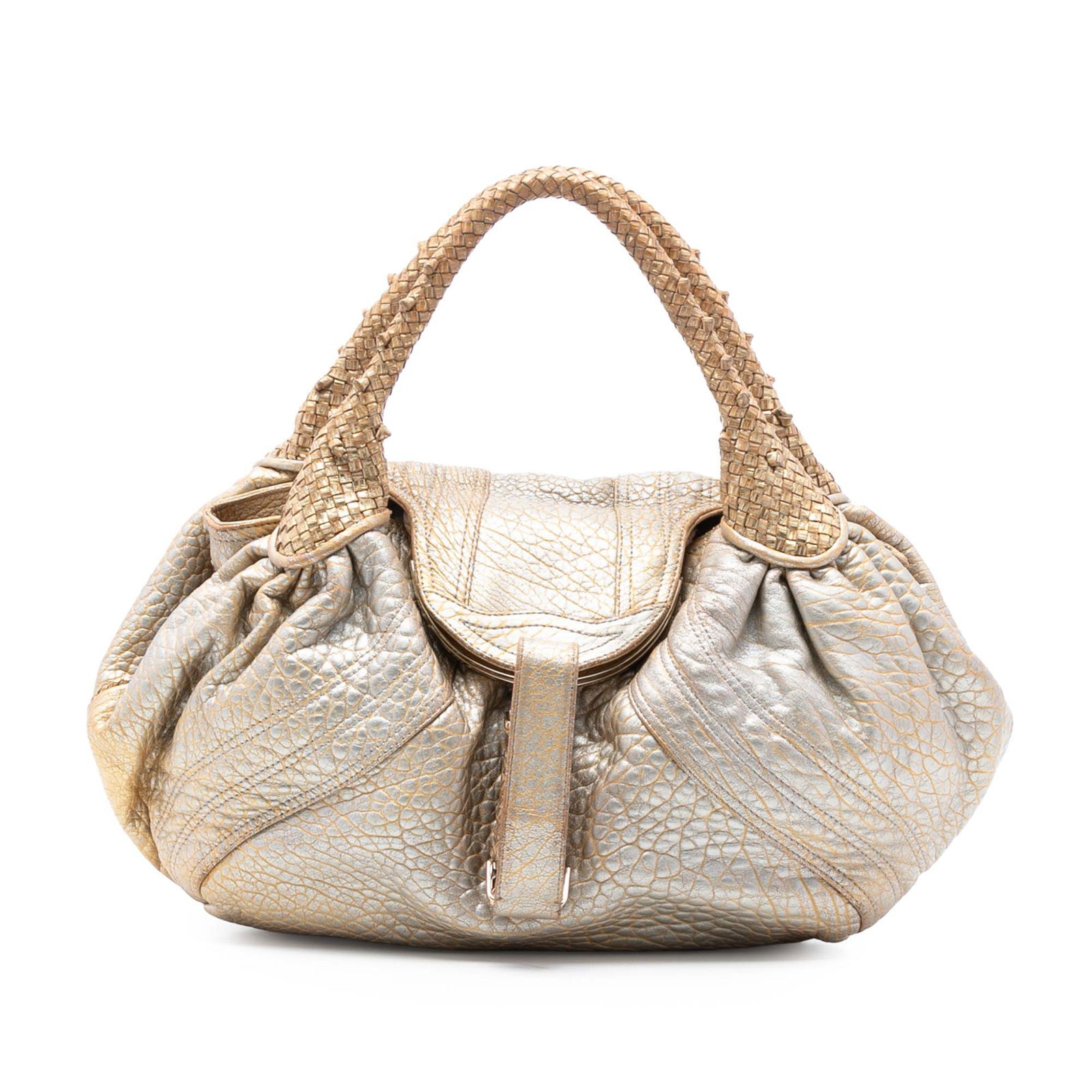 Fendi Spy Hobo Bag in Bimetal Nappa Leather with Woven Handles (1 of 7)