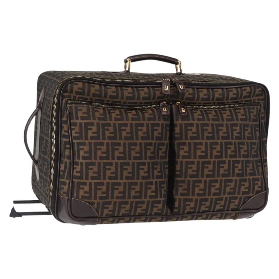 Zucca Canvas Trunk Carry Case in Black and Brown by Fendi: Zucca Canvas Trunk Carry Case in Black and Brown by Fendi This FENDI carry case trunk features the iconic Zucca canvas in black and brown, showcasing a classic and stylish design. Crafted in Italy, th