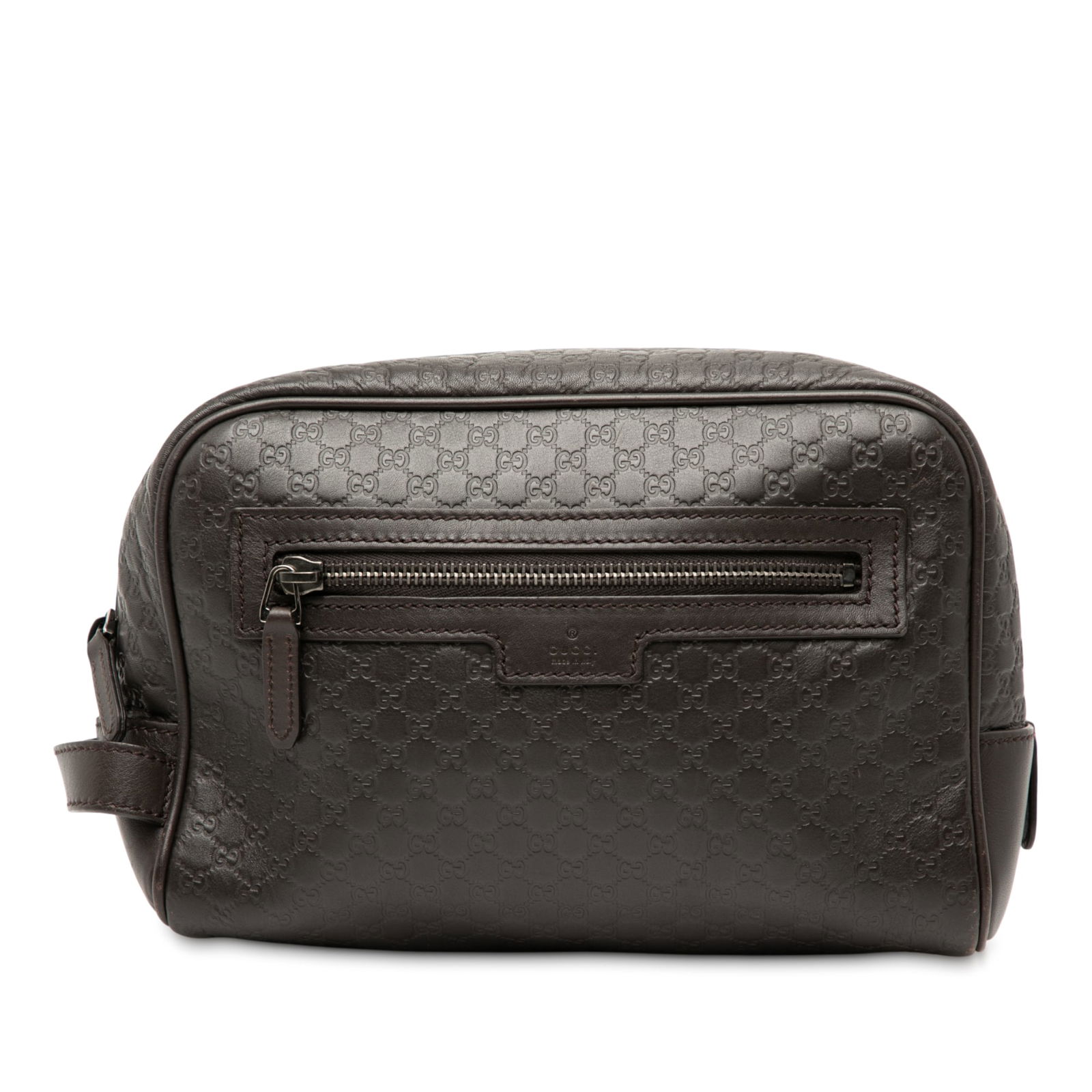 Brown Leather Crossbody Microguccissima Bag with Embossed Design (1 of 7)