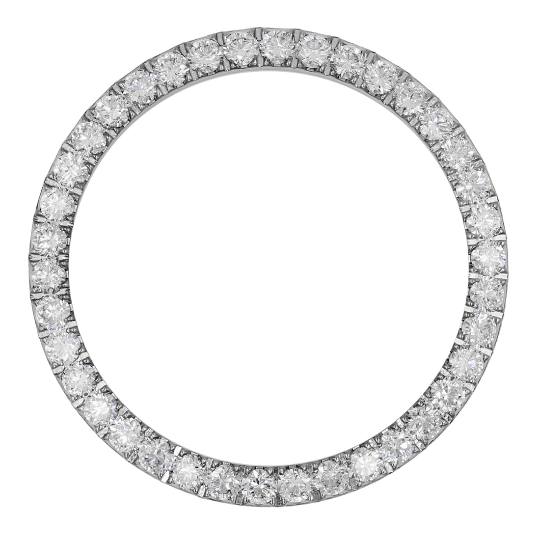 Rolex 36mm Custom Diamond Bezel 3.03ct F-G SI1-SI2: Rolex 36mm Custom Diamond Bezel 3.03ct F-G SI1-SI2 Enhance your Rolex watch with this stunning 36mm alloy bezel, adorned with exquisite round diamonds totaling 3.03 carats. This bezel is custom-made t