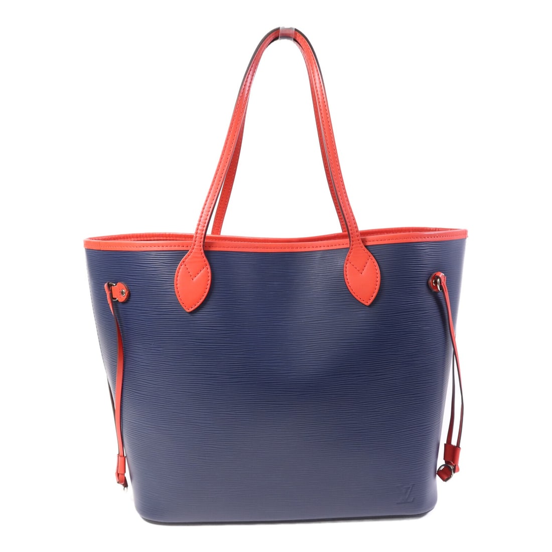 Louis Vuitton Neverfull MM Navy and Red Epi Calfskin Shoulder Bag M54270: Louis Vuitton Neverfull MM Navy and Red Epi Calfskin Shoulder Bag M54270 This Louis Vuitton Neverfull MM shoulder bag features a navy blue Epi calfskin leather exterior accented with red details. Desi