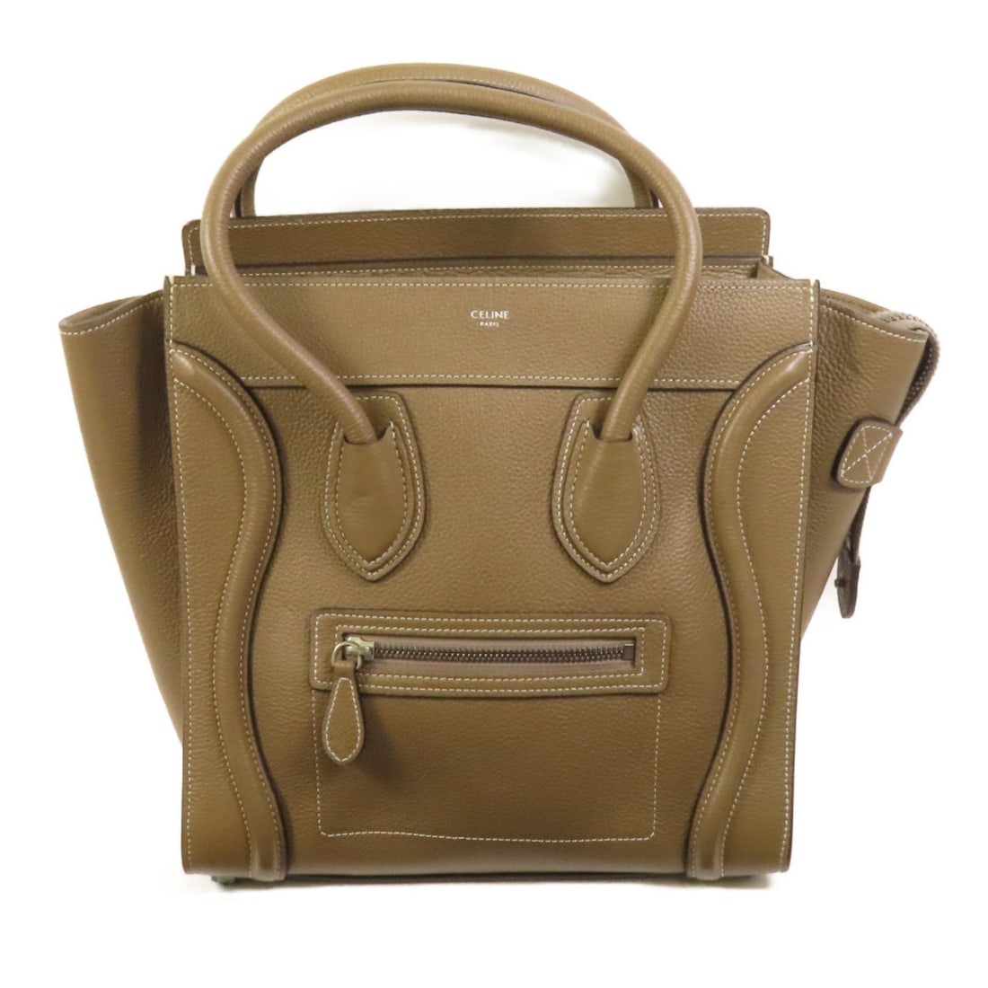 CELINE Micro Luggage Grey Calfskin Leather Tote Handbag (1 of 15)