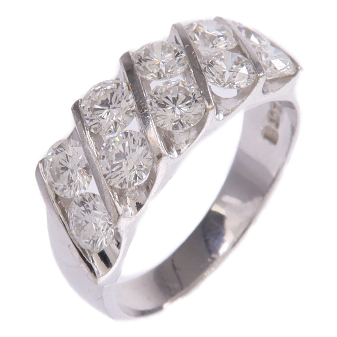 18K White Gold Ring with Diamond Center Size 7.25 (1 of 10)