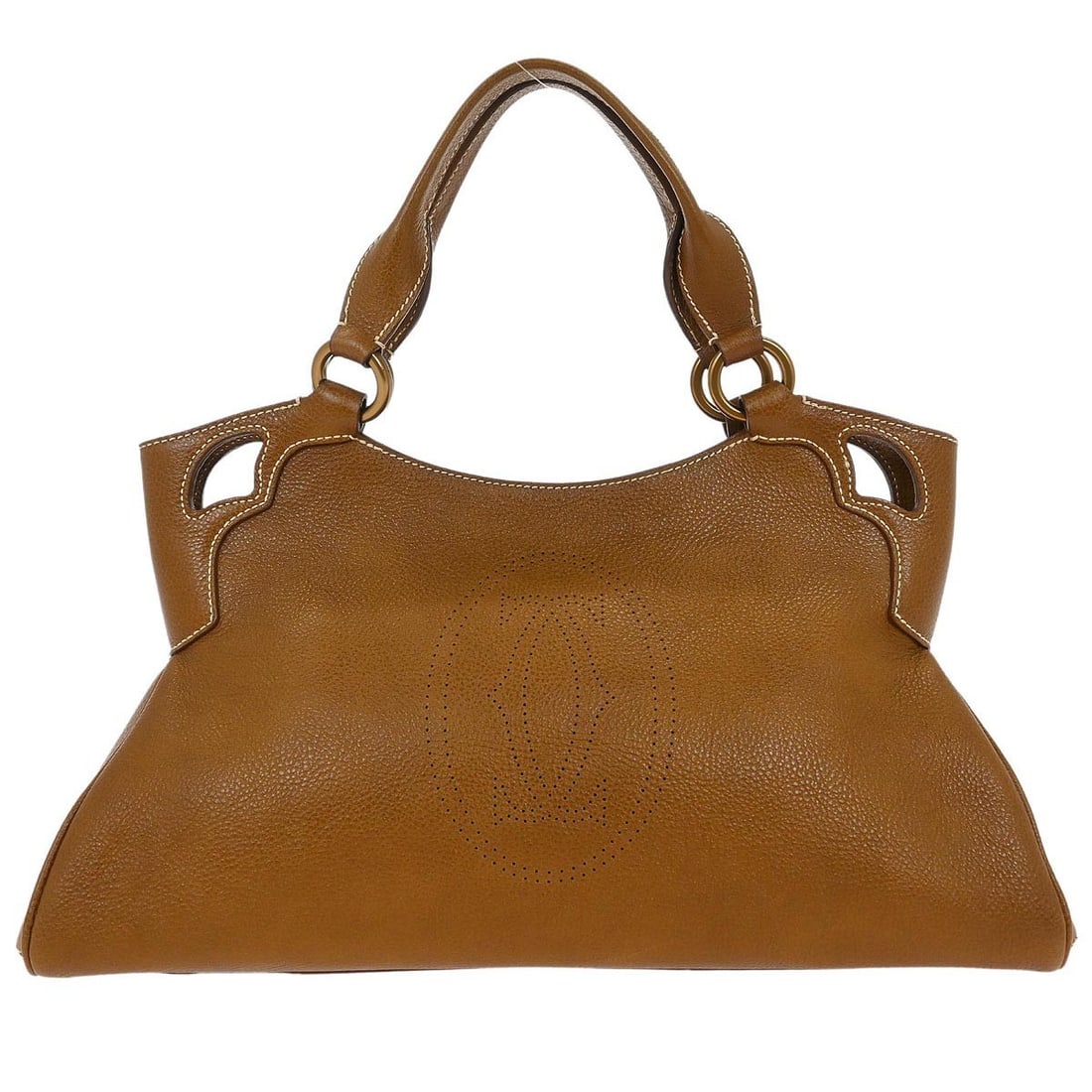 Cartier Brown Leather Marcello Top Handle Handbag (1 of 10)