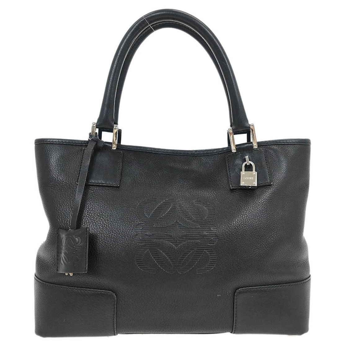 Loewe Fusta 30 Black Leather Tote Bag Spain: Loewe Fusta 30 Black Leather Tote Bag Spain The Loewe Black Fusta 30 Tote Bag is a stylish and functional accessory crafted in Spain. This medium-sized tote features a sleek black leather exterior, co