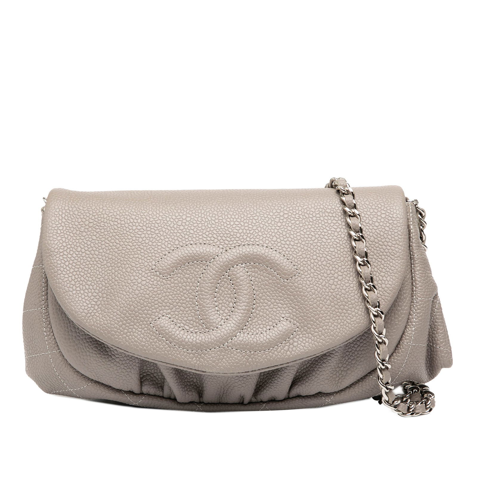Chanel CC Caviar Brown Half Moon Wallet on Chain (1 of 9)