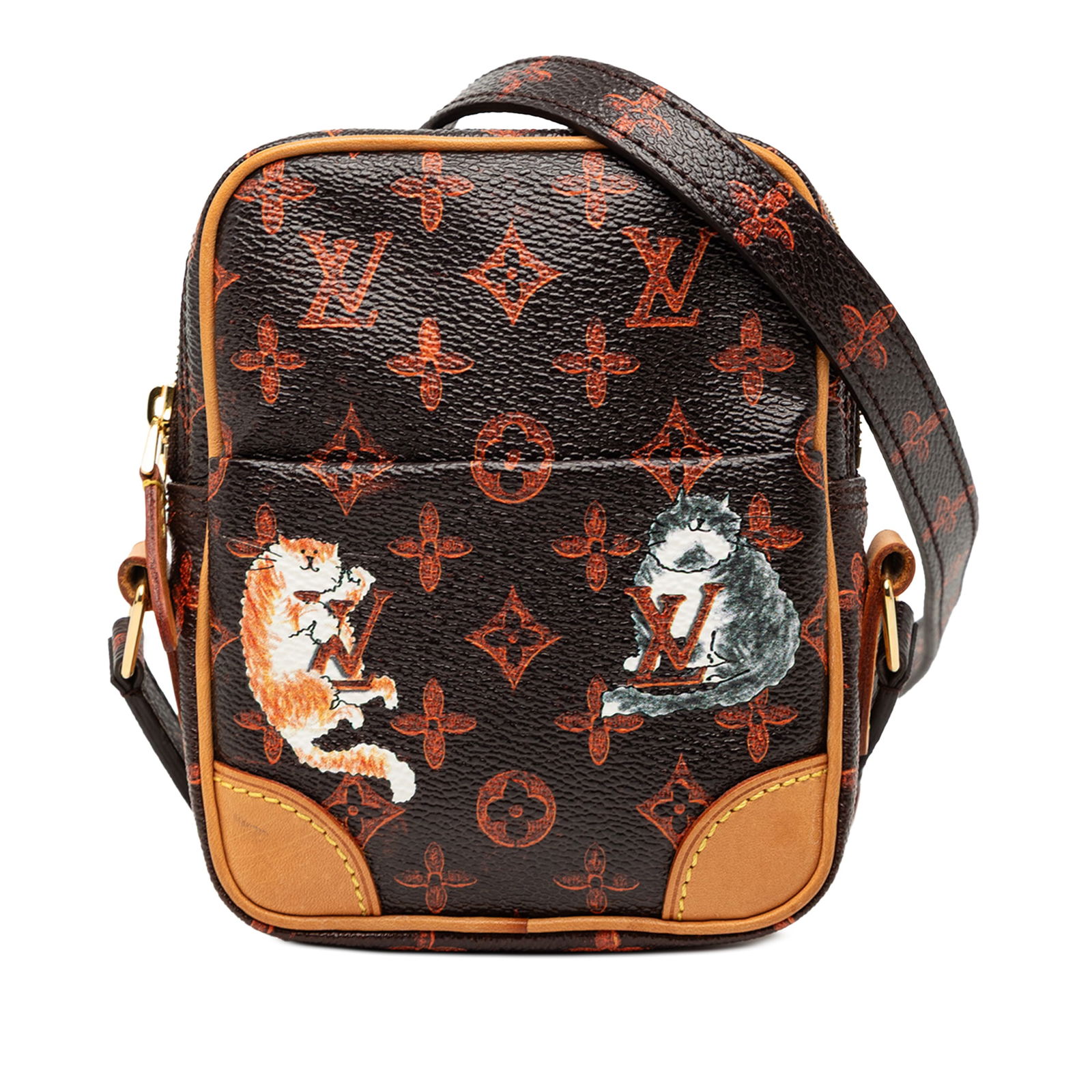 Louis Vuitton Catogram Paname PM crossbody bag with monogram canvas and leather trim: Louis Vuitton Catogram Paname PM crossbody bag with monogram canvas and leather trim This Louis Vuitton Grace Coddington Catogram Paname PM features a printed monogram canvas body with vachetta leathe
