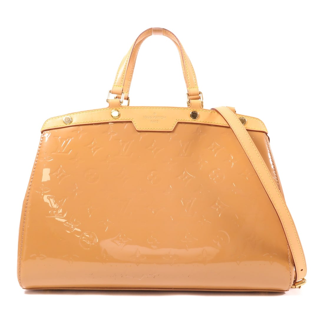 Louis Vuitton Brea MM Beige Patent Leather 2 Way Shoulder Bag M91588 GHW (1 of 12)