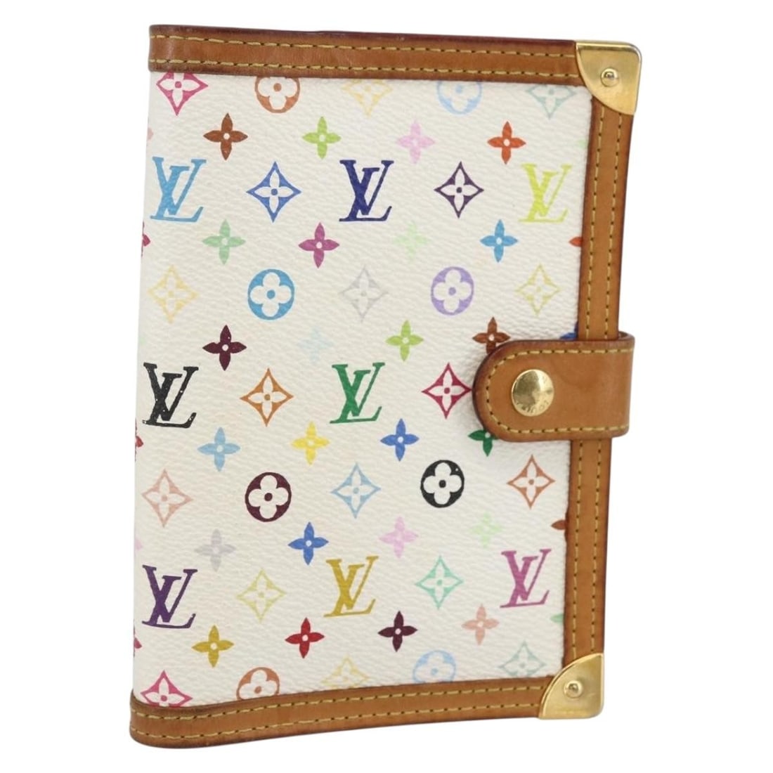 LOUIS VUITTON Multicolor Canvas Day Planner Cover R21074 White Auth: LOUIS VUITTON Multicolor Canvas Day Planner Cover R21074 White Auth Elevate your organizational style with this authentic LOUIS VUITTON Multicolor Agenda PM Day Planner Cover. Crafted from durable Mon