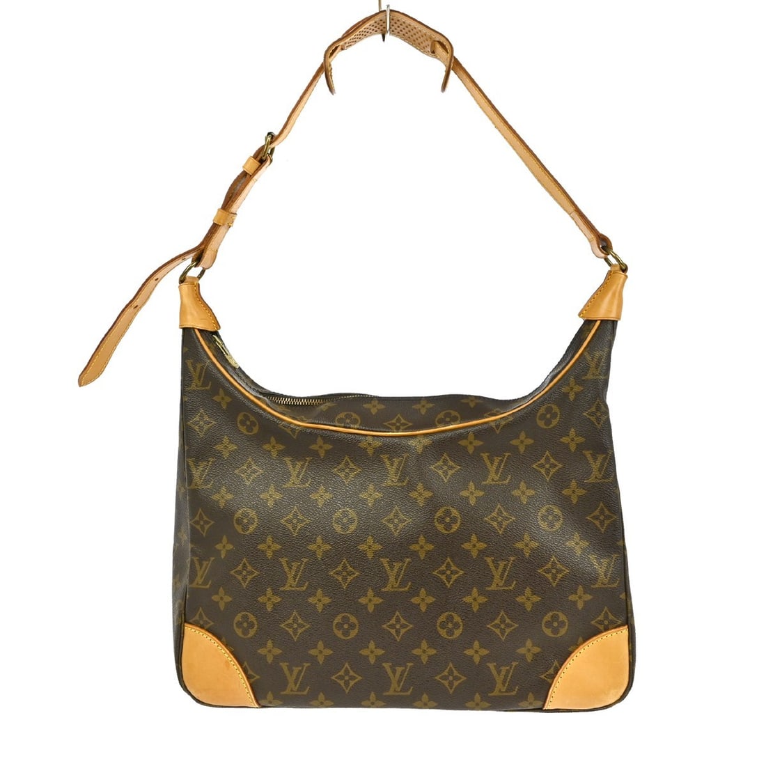 Louis Vuitton Boulogne 35 Monogram Leather Shoulder Bag M51260: Louis Vuitton Boulogne 35 Monogram Leather Shoulder Bag M51260 This Louis Vuitton Monogram Boulogne 35 shoulder bag features the iconic monogram pattern on brown leather with beige leather handles and