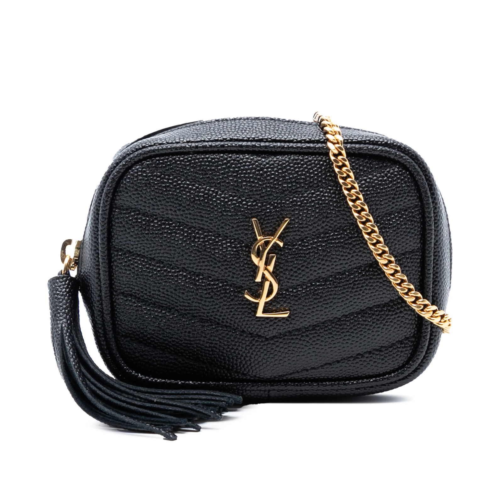 Saint Laurent Lou Baby Monogram Black Quilted Leather Camera Crossbody Bag (1 of 8)