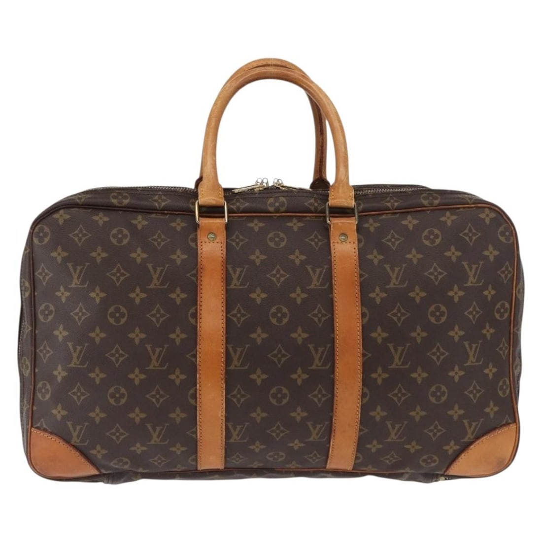 Monogram Canvas Louis Vuitton Sac Trois Poches 50cm Handbag: Monogram Canvas Louis Vuitton Sac Trois Poches 50cm Handbag Louis Vuitton Sac Trois Poches handbag crafted from brown monogram canvas. This unisex bag features wear consistent with use, including surf