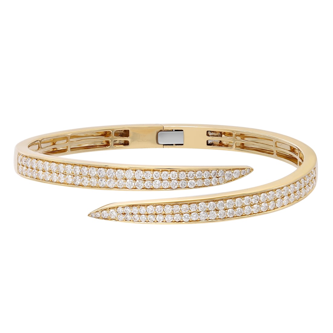 Rachel Koen 18K Yellow Gold Pave Set Round Cut Diamond Bangle Bracelet 2.83ct (1 of 8)