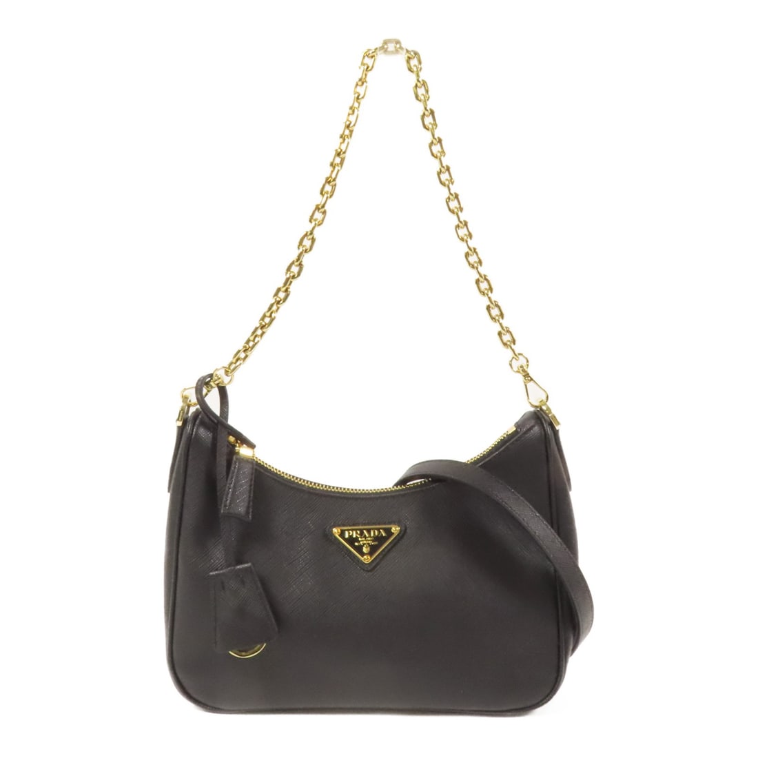 PRADA 2way Shoulder Bag Black Saffiano Leather GHW Made in Italy (1 of 17)