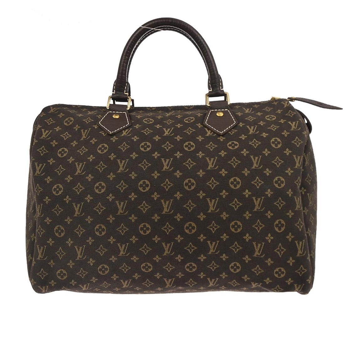 Louis Vuitton Mini Lin Canvas Speedy 30 Brown Monogram Satchel M95224: Louis Vuitton Mini Lin Canvas Speedy 30 Brown Monogram Satchel M95224 This Louis Vuitton Speedy 30 handbag features the iconic brown monogram mini lin canvas with leather trim. It is a medium-sized sa