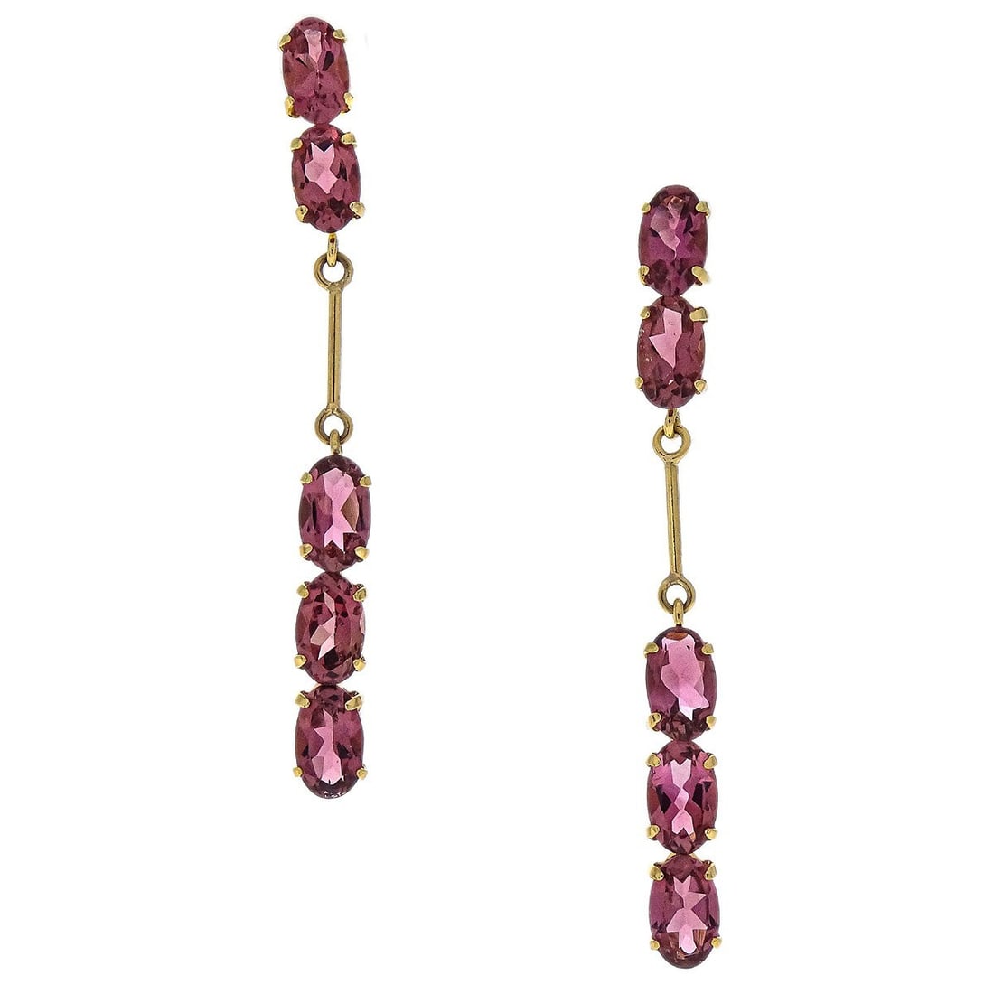 18K Gold Pierced Earrings with Sapphire Gemstones (1 of 4)