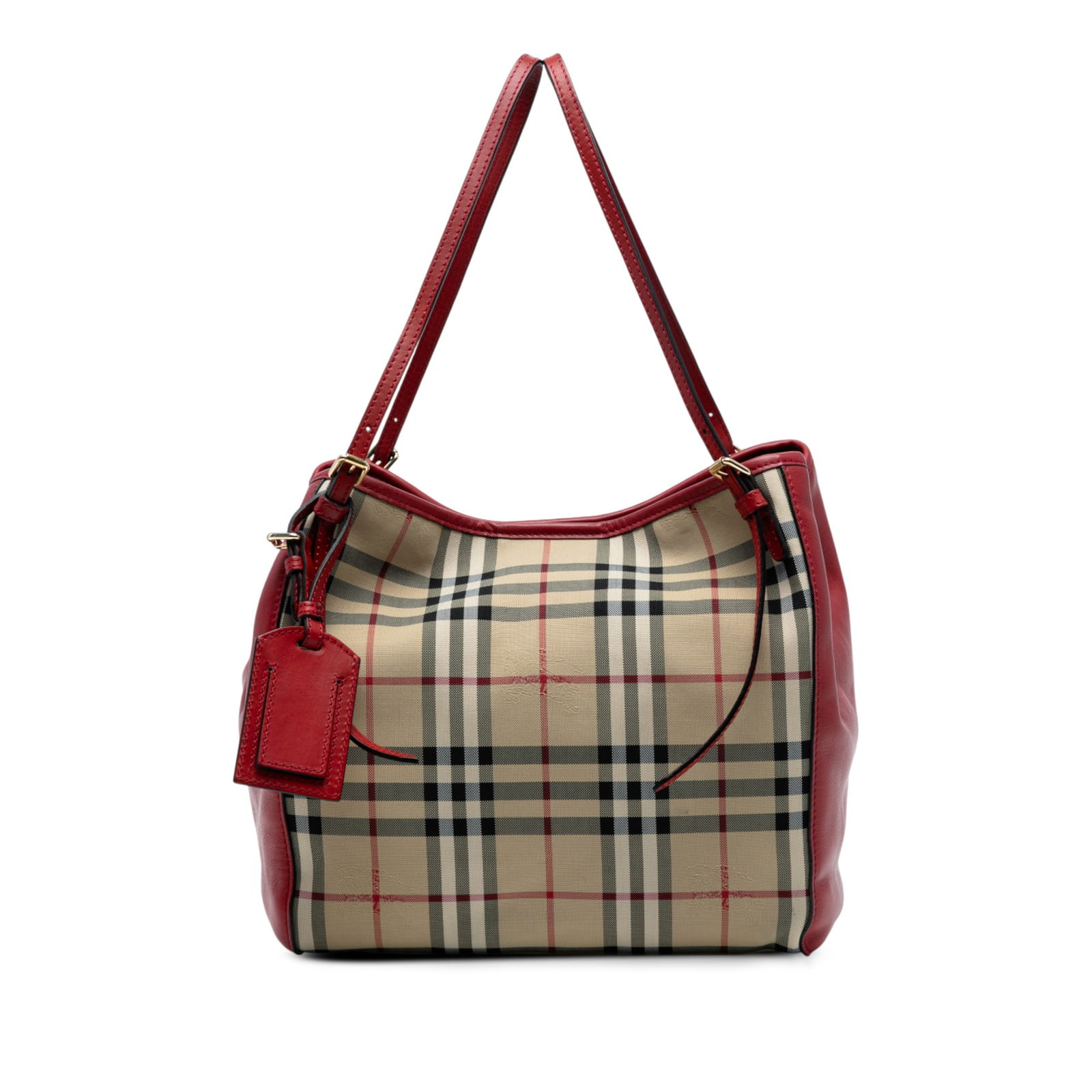 Burberry Small Canterbury Tote Haymarket Check Canvas Leather (1 of 7)