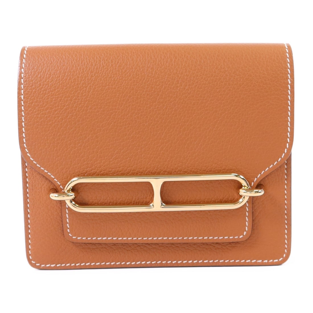 Hermes Roulis Slim Brown Calfskin Bifold Wallet with Gold Hardware: Hermes Roulis Slim Brown Calfskin Bifold Wallet with Gold Hardware This Roulis Slim bifold wallet features Evercolor calfskin leather in a brown shade. Designed for both style and functionality, it of