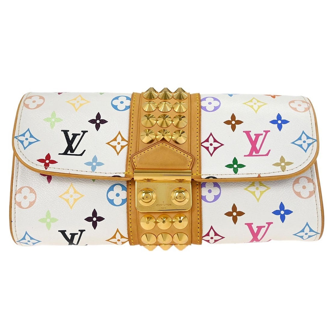 Louis Vuitton Pochette Courtney White Multicolor Clutch Bag M45639: Louis Vuitton Pochette Courtney White Multicolor Clutch Bag M45639 Introducing the Louis Vuitton White Multicolor Pochette Courtney Clutch Bag, a stylish accessory perfect for casual occasions. This m