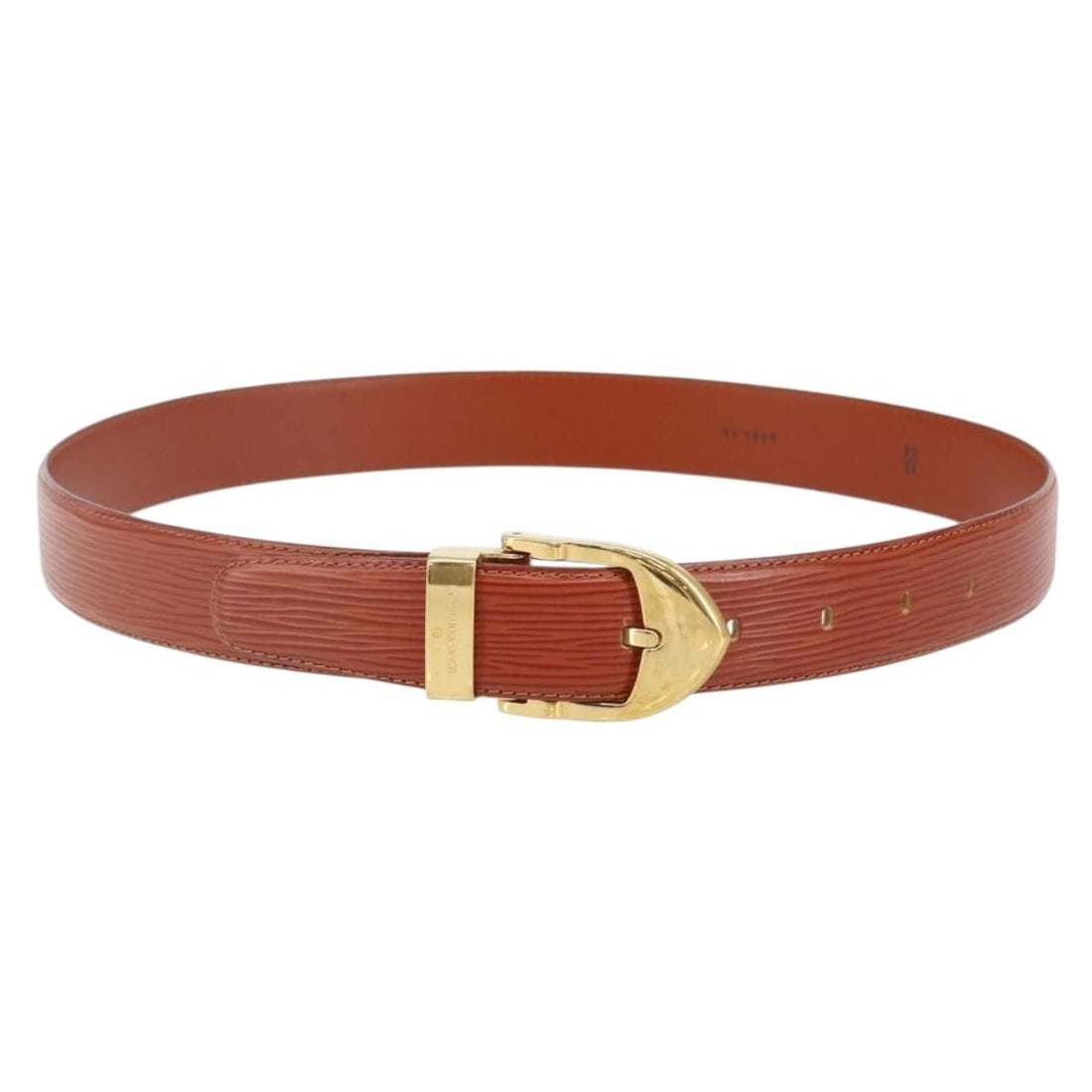 Louis Vuitton Epi Leather Belt 34.3in Brown Auth th6353: Louis Vuitton Epi Leather Belt 34.3in Brown Auth th6353 This authentic Louis Vuitton Epi Ceinture Belt is a stylish accessory crafted from premium Epi leather in a rich brown color. Made in France, th