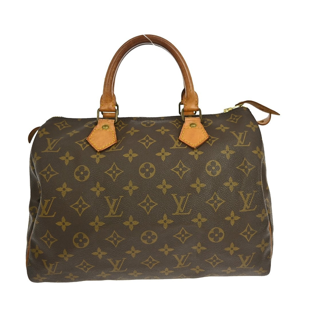 Speedy 30 Satchel by Louis Vuitton Monogram Canvas M41526: Speedy 30 Satchel by Louis Vuitton Monogram Canvas M41526 This Louis Vuitton Speedy 30 satchel features the iconic monogram canvas exterior with beige leather double handles and a zip closure. The bag