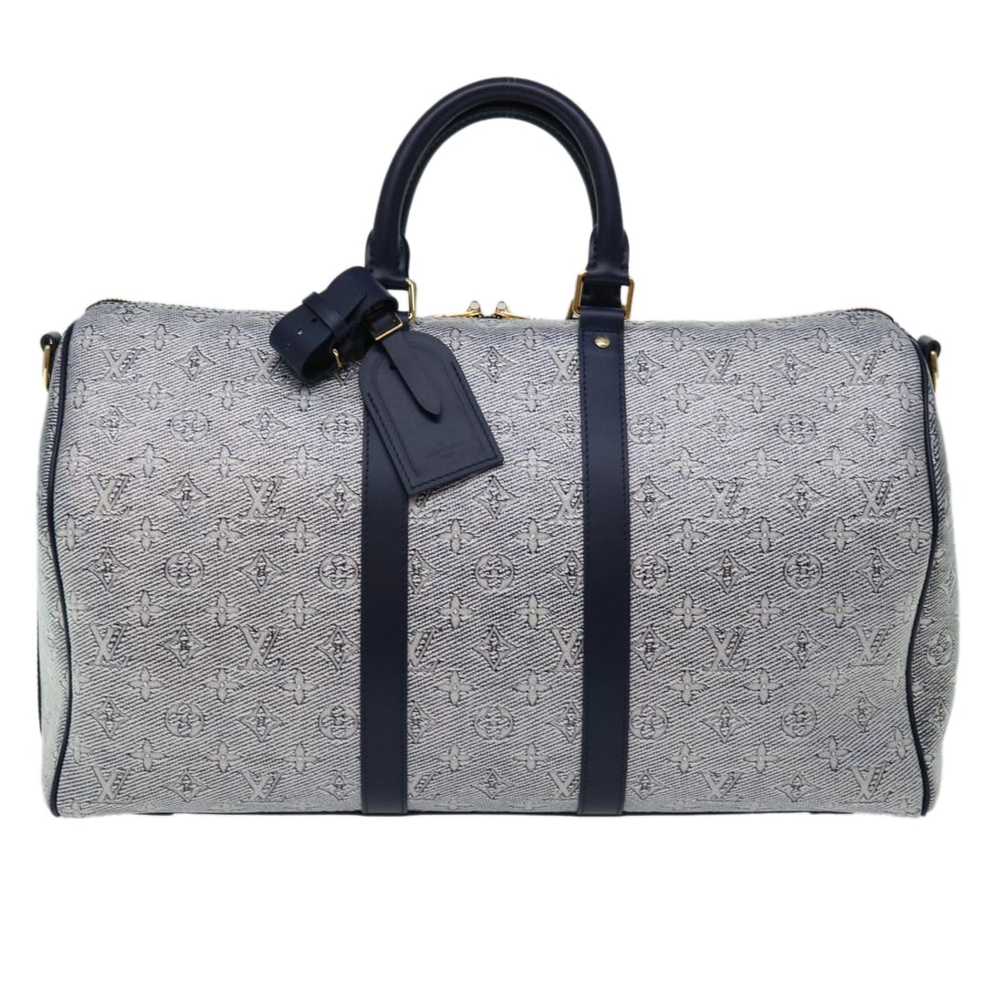 Keepall Bandouliere 45 Navy Canvas Limited Edition Since 1854 Duffle: Keepall Bandouliere 45 Navy Canvas Limited Edition Since 1854 Duffle This Louis Vuitton Keepall Bandouliere 45 bag is a limited edition piece crafted from Monogram Jacquard canvas in a navy colorway.