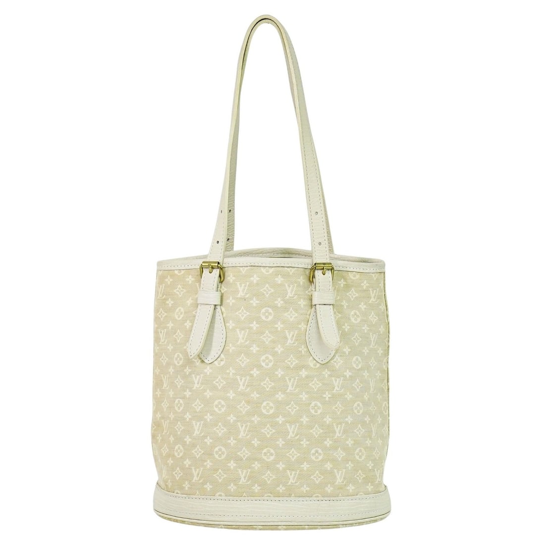 Louis Vuitton Mini Lin Beige Canvas Petit Bucket Bag France: Louis Vuitton Mini Lin Beige Canvas Petit Bucket Bag France The Louis Vuitton Petit Bucket Bag in Mini Lin canvas features a beige color and is designed for women. Made in France, this bag showcases a