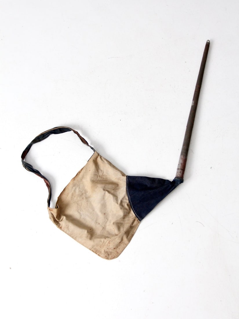 Antique Seed Sower Cotton Satchel Hand Seeder with Metal Spout (1 of 11)