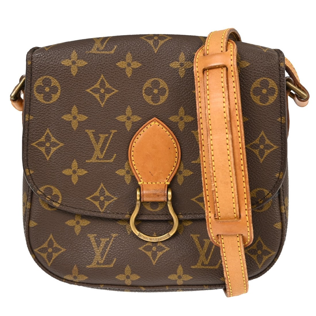 Louis Vuitton Saint Cloud MM Monogram Canvas Medium Shoulder Bag M51243: Louis Vuitton Saint Cloud MM Monogram Canvas Medium Shoulder Bag M51243 This vintage Louis Vuitton Saint Cloud MM shoulder bag features the iconic monogram canvas with leather trim and a beige crossbo