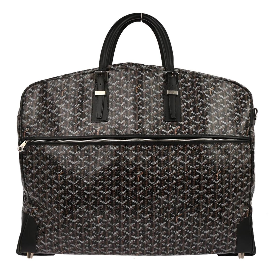 Black PVC Garment Bag by Goyard Porte Habit 23 Inch: Black PVC Garment Bag by Goyard Porte Habit 23 Inch This Goyard Black Porte Habit garment bag is crafted from durable PVC and features a 23-inch size, ideal for organizing and protecting clothing duri
