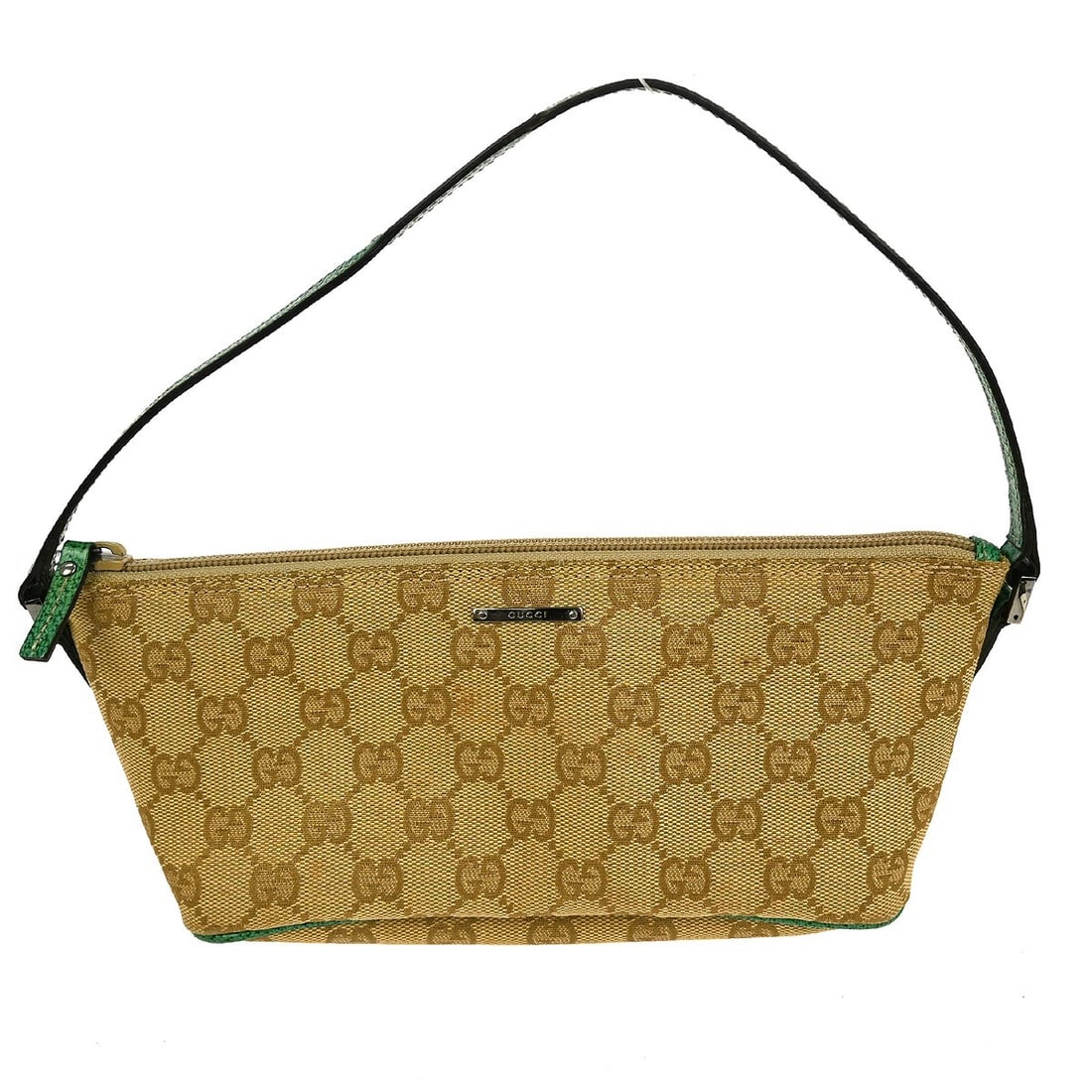 Gucci GG Small Brown Canvas Top Handle Bag Model 07198 2123: Gucci GG Small Brown Canvas Top Handle Bag Model 07198 2123 This Gucci GG top handle bag features a classic brown and green canvas exterior, offering a stylish and practical option for casual occasion