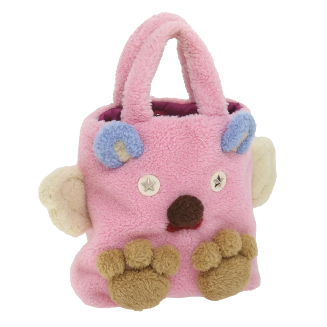 Pink Wool Gucci Handbag Flying Bear 24cm x 24cm x 10cm: Pink Wool Gucci Handbag Flying Bear 24cm x 24cm x 10cm This Gucci Flying Bear Handbag is crafted from pink wool, designed for female use. The handbag features a compact size suitable for everyday esse