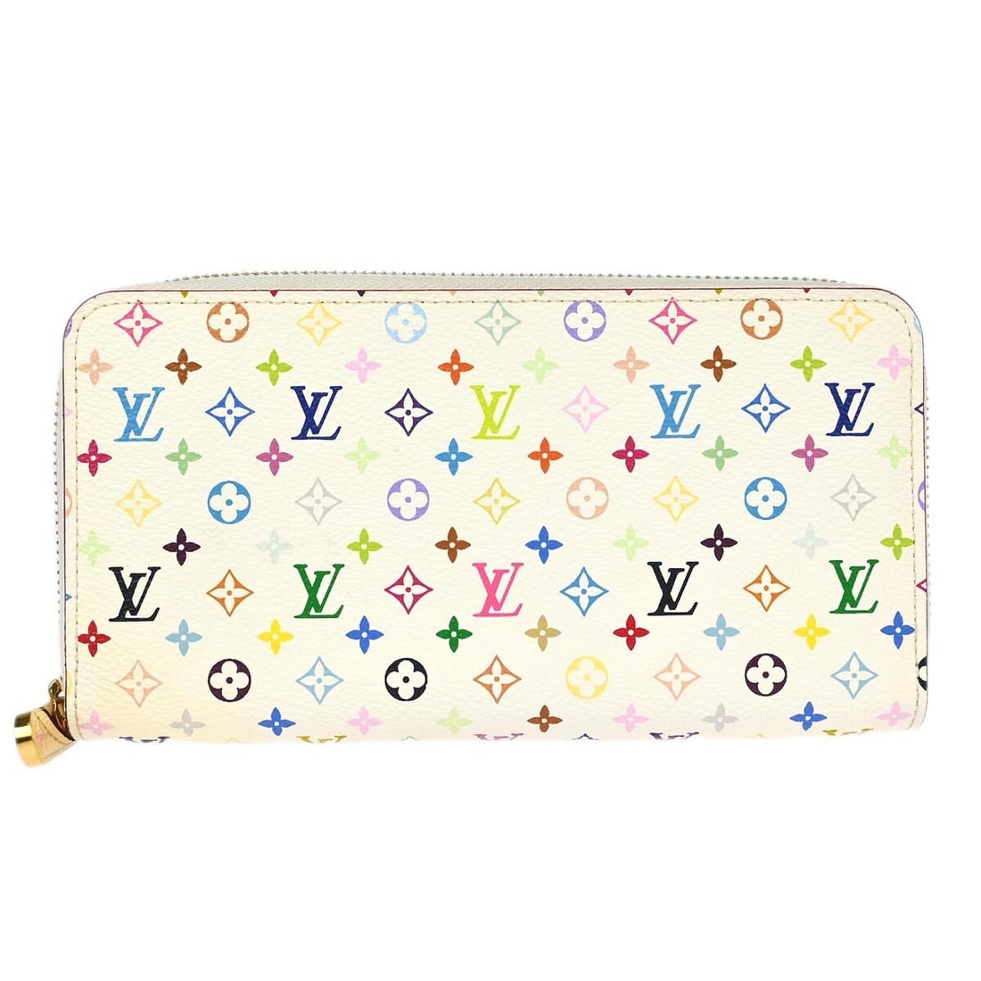 Louis Vuitton Multicolor Zippy Wallet M60241 White Design: Louis Vuitton Multicolor Zippy Wallet M60241 White Design This Louis Vuitton Zippy Wallet features a vibrant Monogram Multicolor design on a white background, showcasing the iconic brand logo. The wal