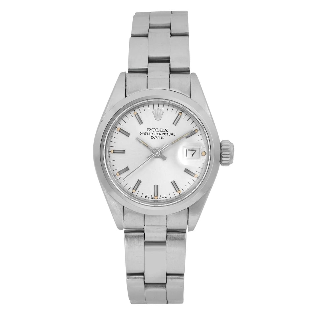 Rolex Oyster Perpetual Date 26mm Vintage Luxury Watch 6916: Rolex Oyster Perpetual Date 26mm Vintage Luxury Watch 6916 This stunning Rolex Oyster Perpetual Date wristwatch features a classic 26mm stainless steel case with a polished finish and a silver stick d