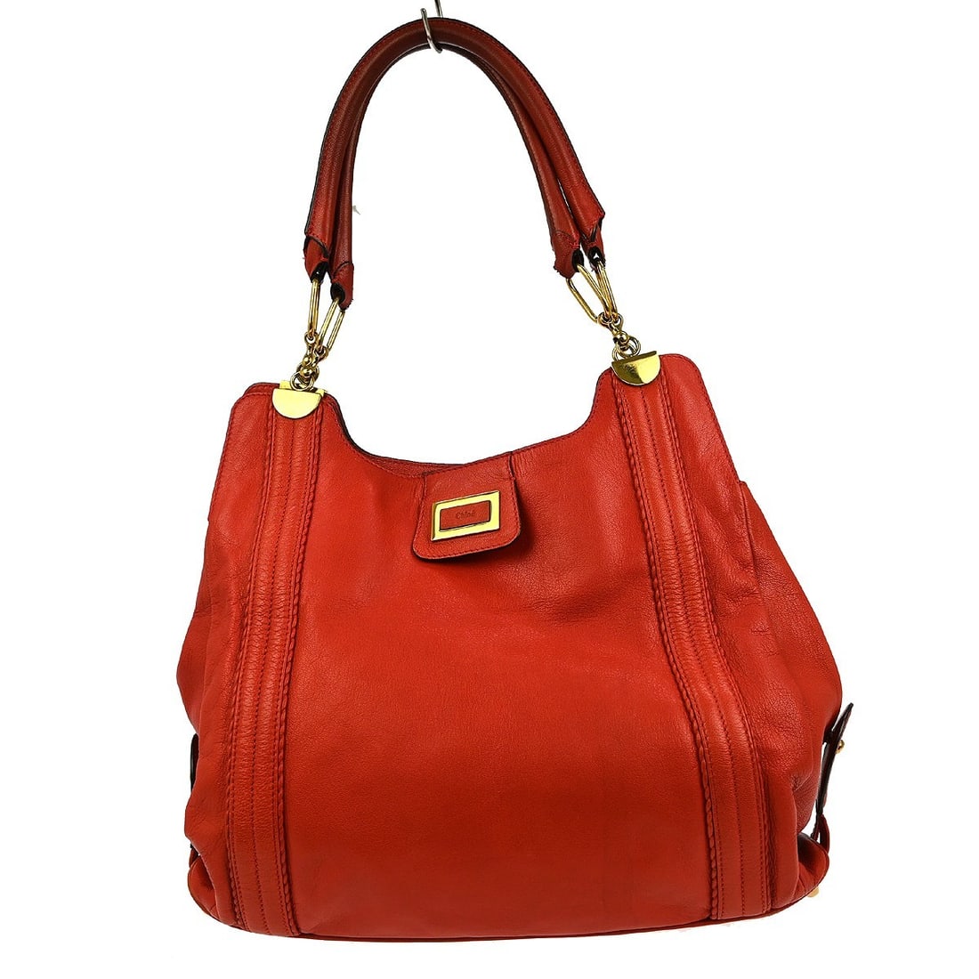Chloe Irene Large Red Leather Top Handle Shoulder Bag: Chloe Irene Large Red Leather Top Handle Shoulder Bag This Chloe Irene Handbag is a stylish accessory perfect for casual occasions. Crafted from high-quality red leather, this large top handle bag fea